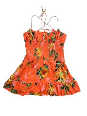 Anthropologie Smocked Drop Waist Mini Dress